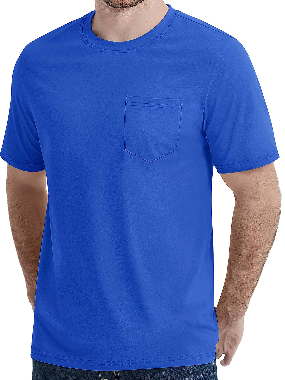 Men's Casual Crew Neck Soft T-shirt Blue